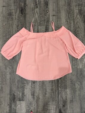 Le Lis Pink Off-Shoulder Camisole with Puff Sleeves